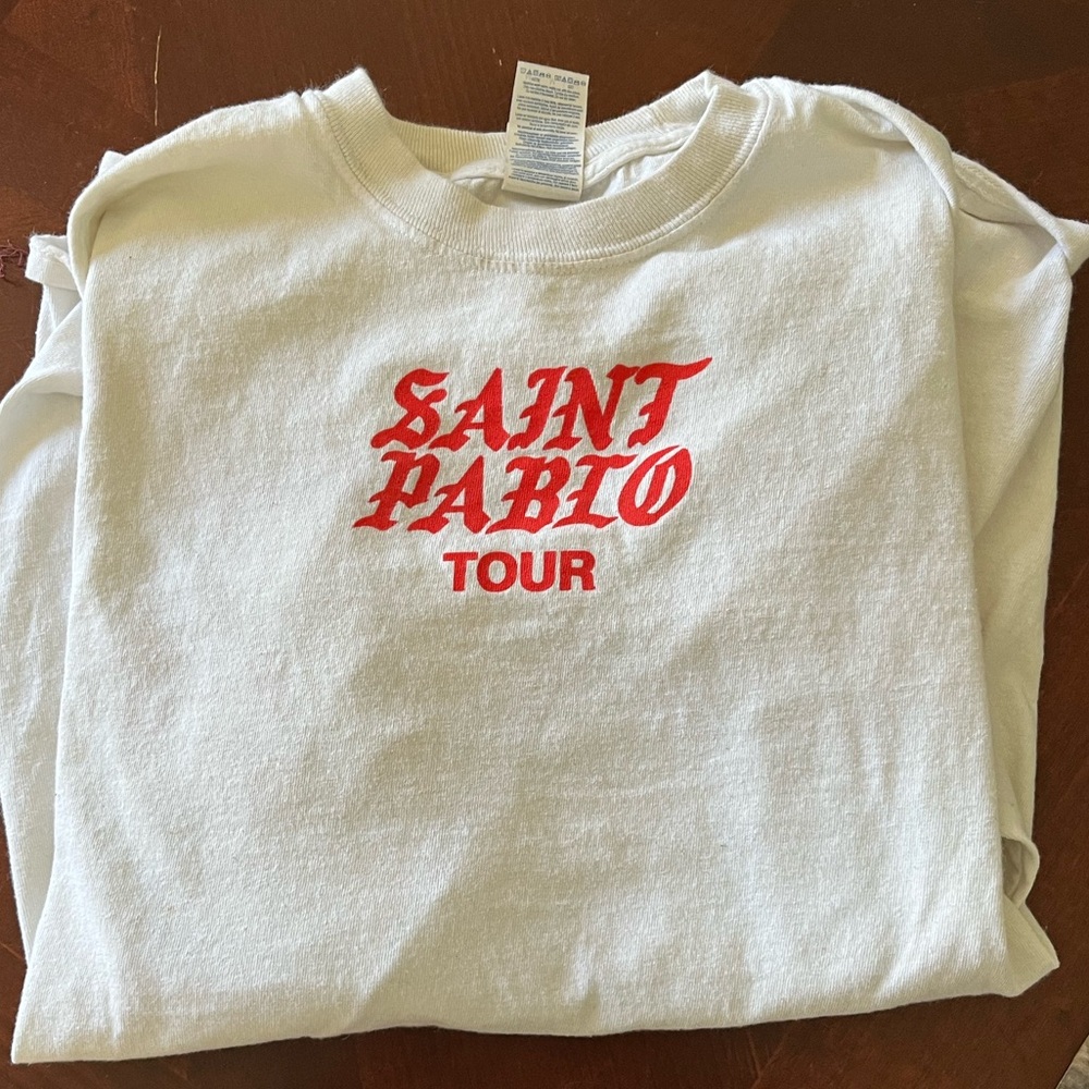 Saint Pablo Tour Kanye West White Long Sleeve Shirt